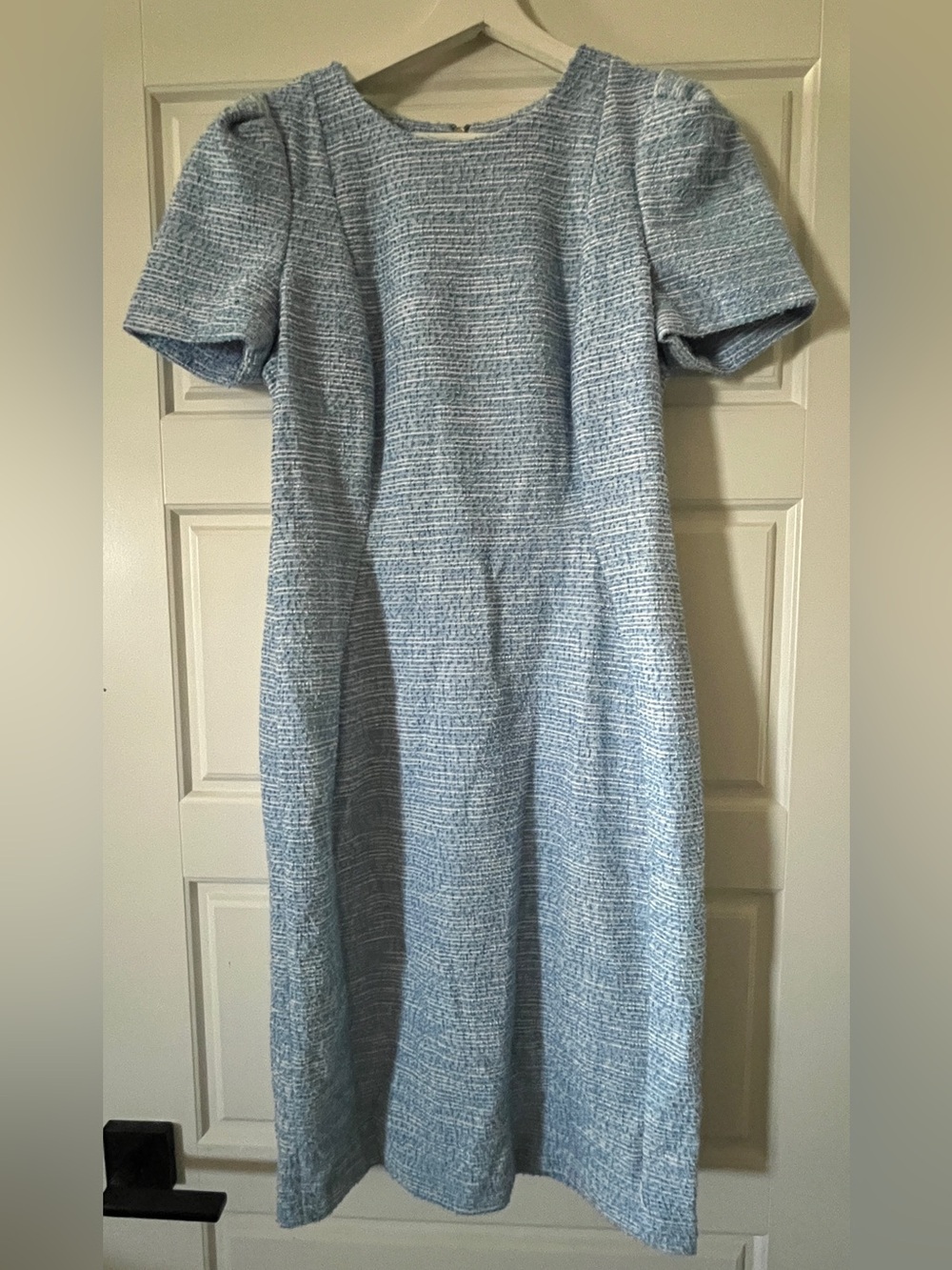 Calvin Klein Light Blue Tweed Midi Dress